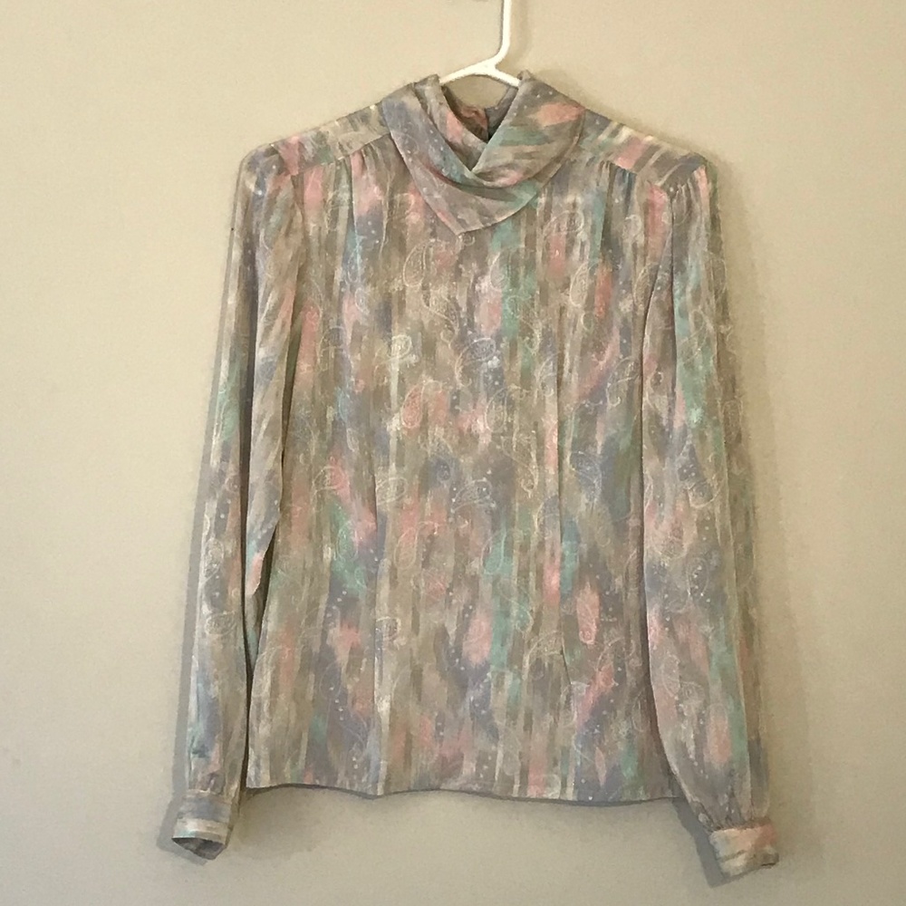 Vintage Pastel Paisley Blouse
